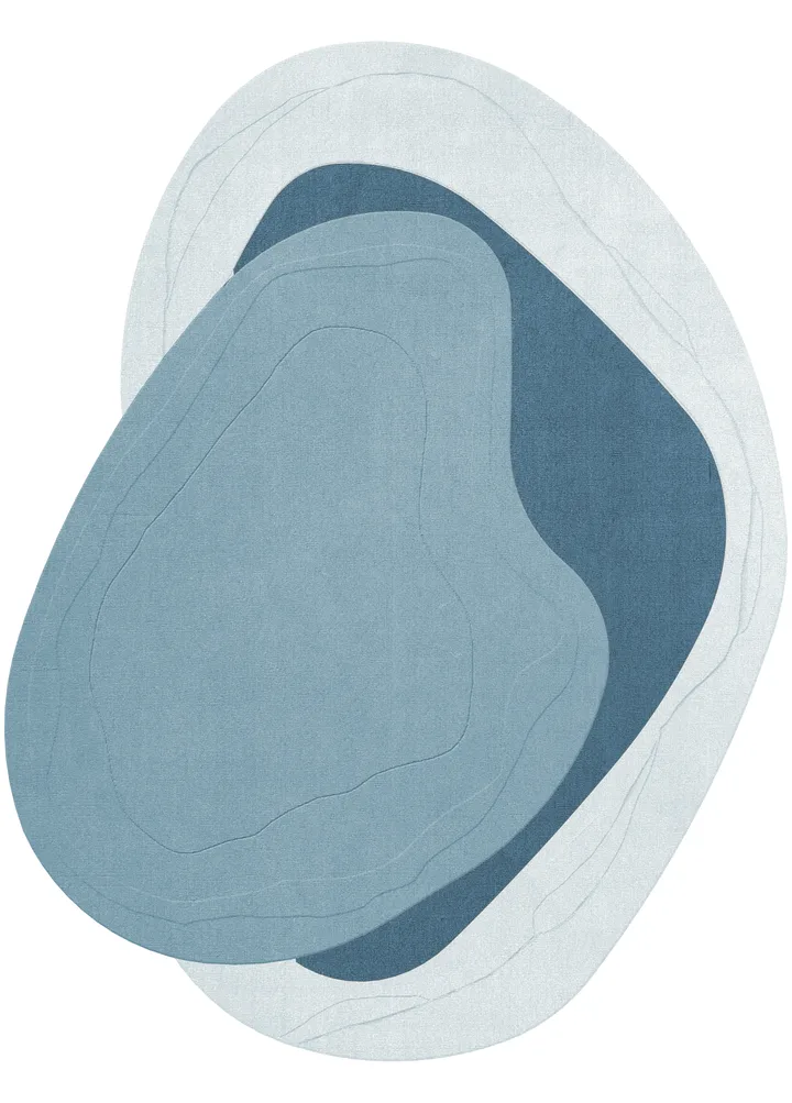Alfombra de lana Erik Bratsberg Lozza - Teal, 230x300 cm - Layered