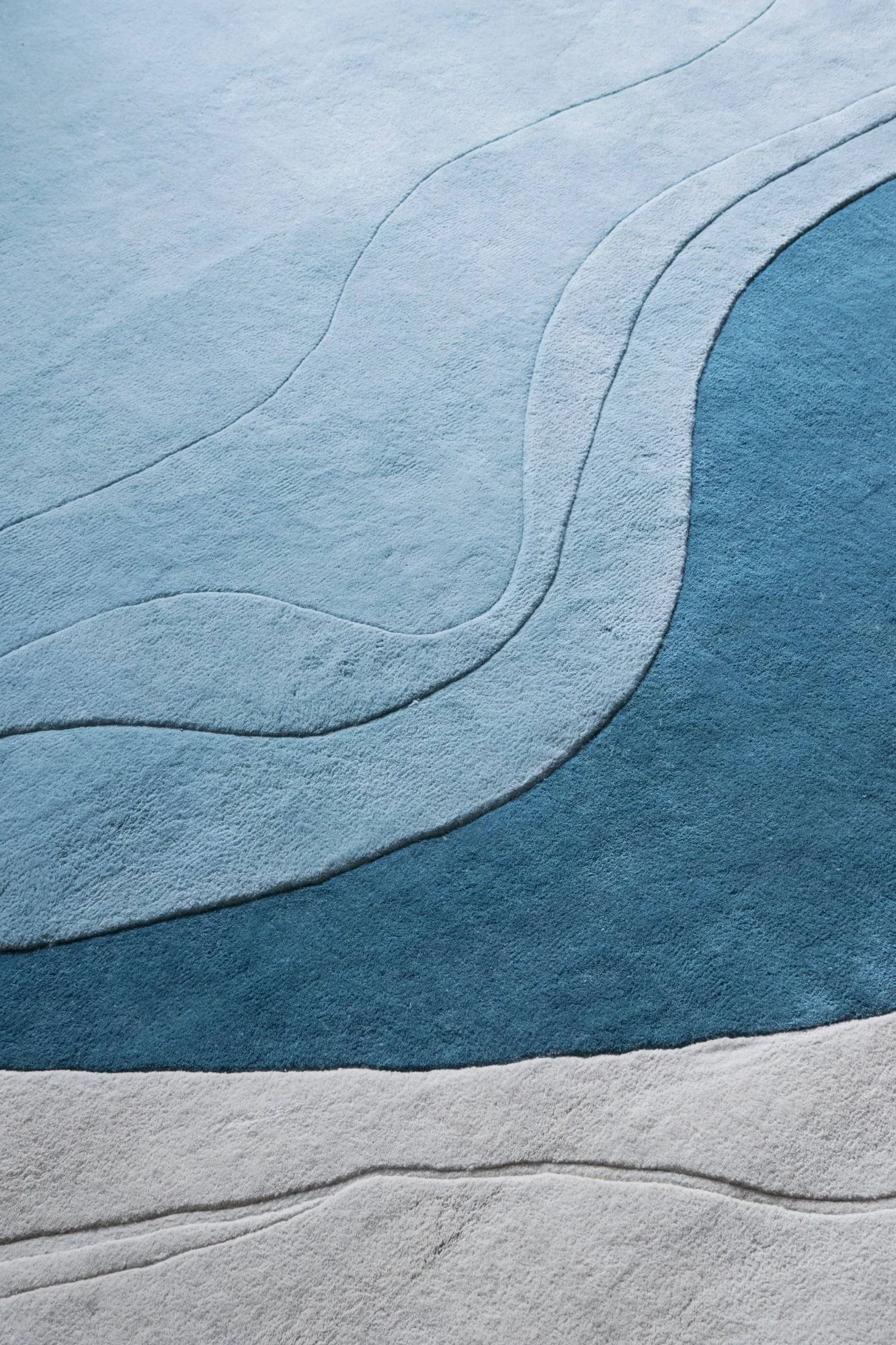Alfombra de lana Erik Bratsberg Lozza, Teal, 270x350 cm Layered