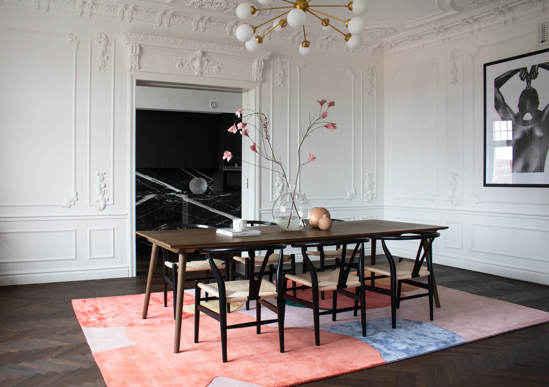 Alfombra de lana Flower Field 160x230 cm, Pink Layered