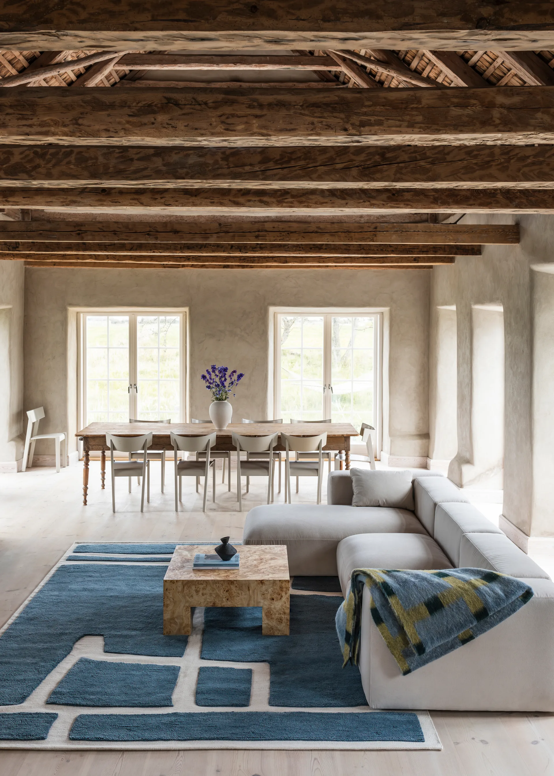 Alfombra de lana Gotland Klint, Cornflower blue 180x270 cm Layered