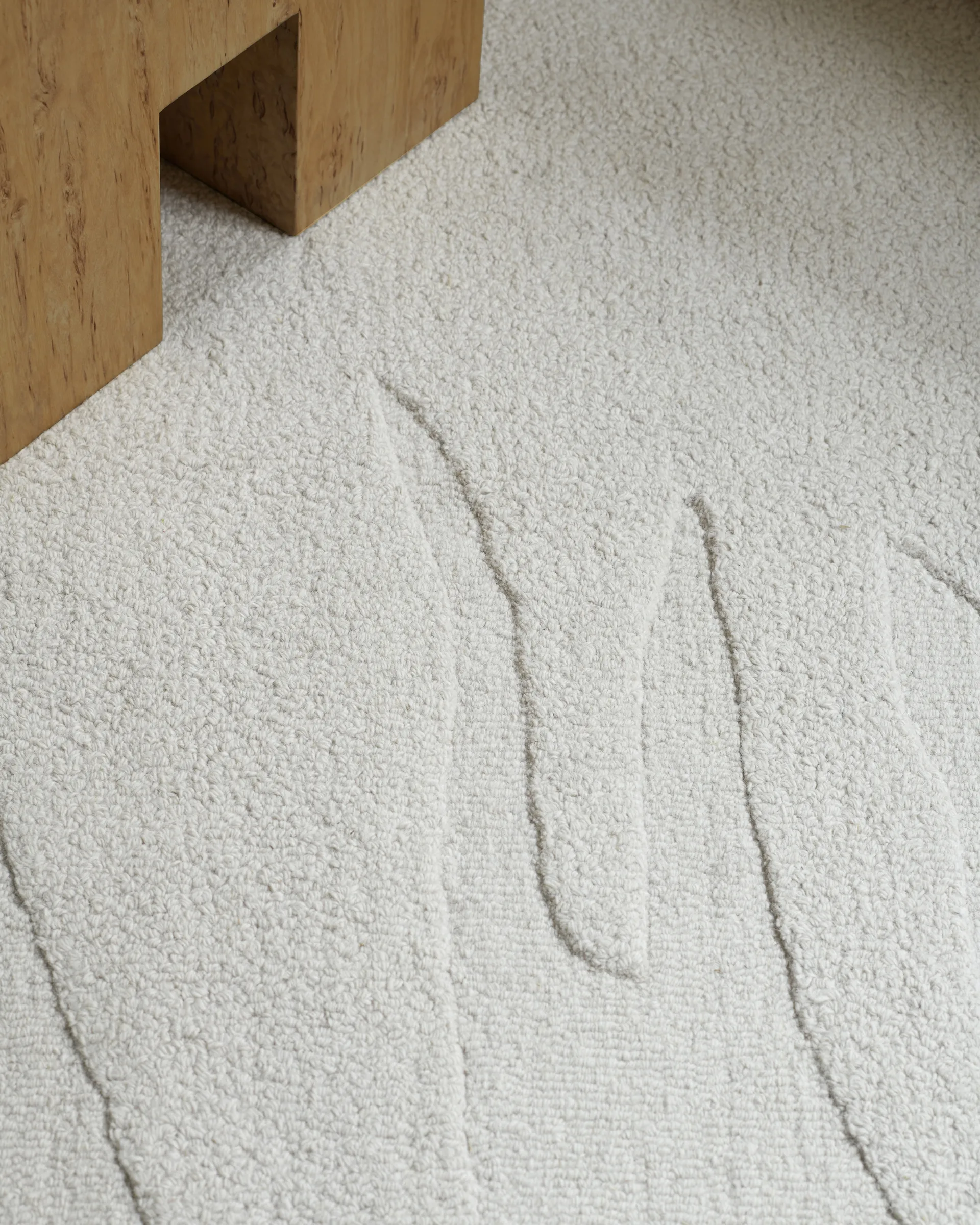 Alfombra de lana Nami, Bone White 180x270 cm Layered