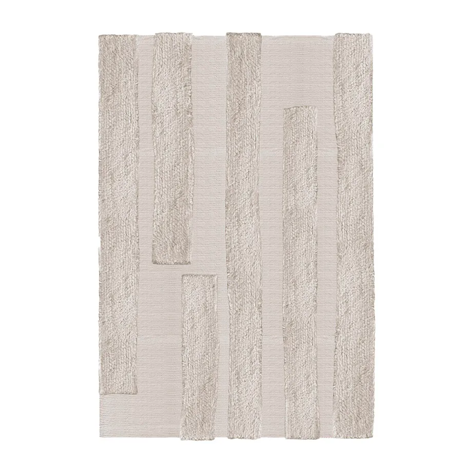 Alfombra de lana Punja Bricks, Sand Melange, 160x230 cm Layered