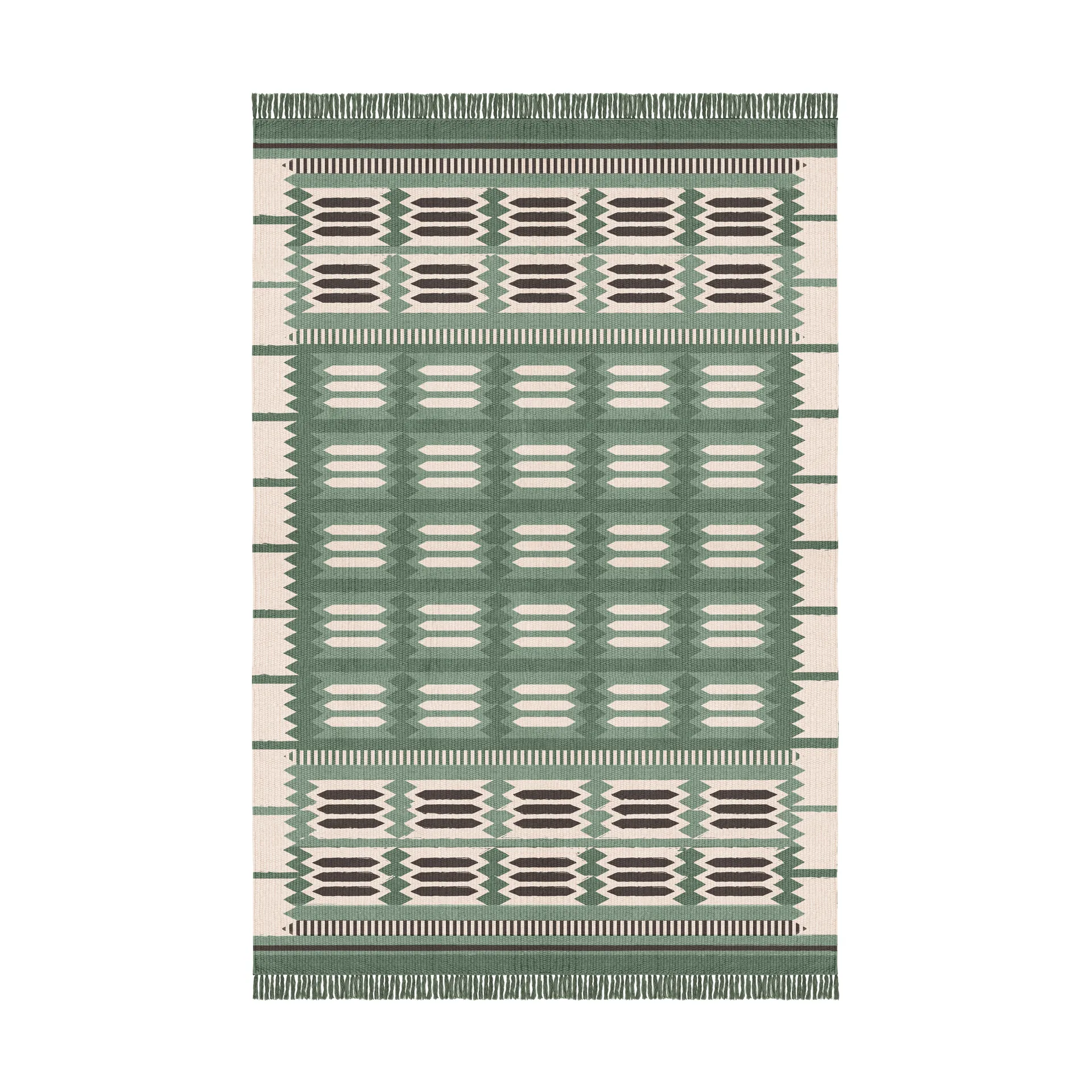 Alfombra de lana Röllakan Hilma, Fern, 140x200 cm Layered