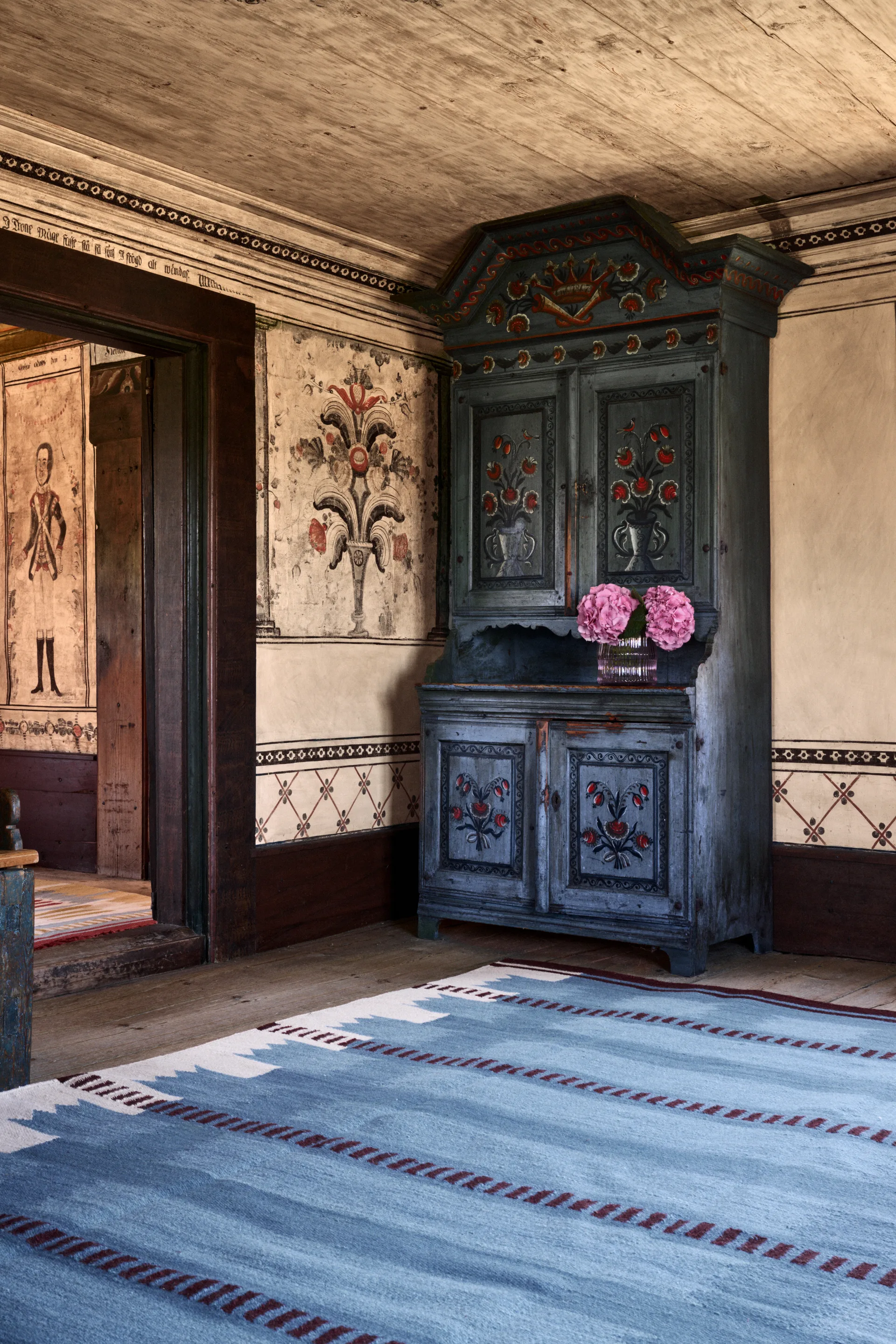 Alfombra de lana Röllakan Iris, Petrol, 250x350 cm Layered