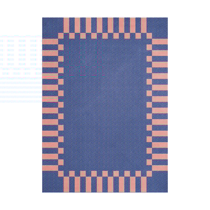 Alfombra de lana Teklan frame - Cobalt salmon, 300x400 cm - Layered