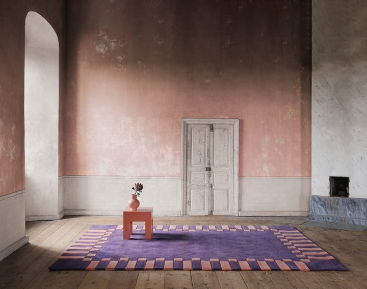 Alfombra de lana Teklan frame, Cobalt salmon, 300x400 cm Layered