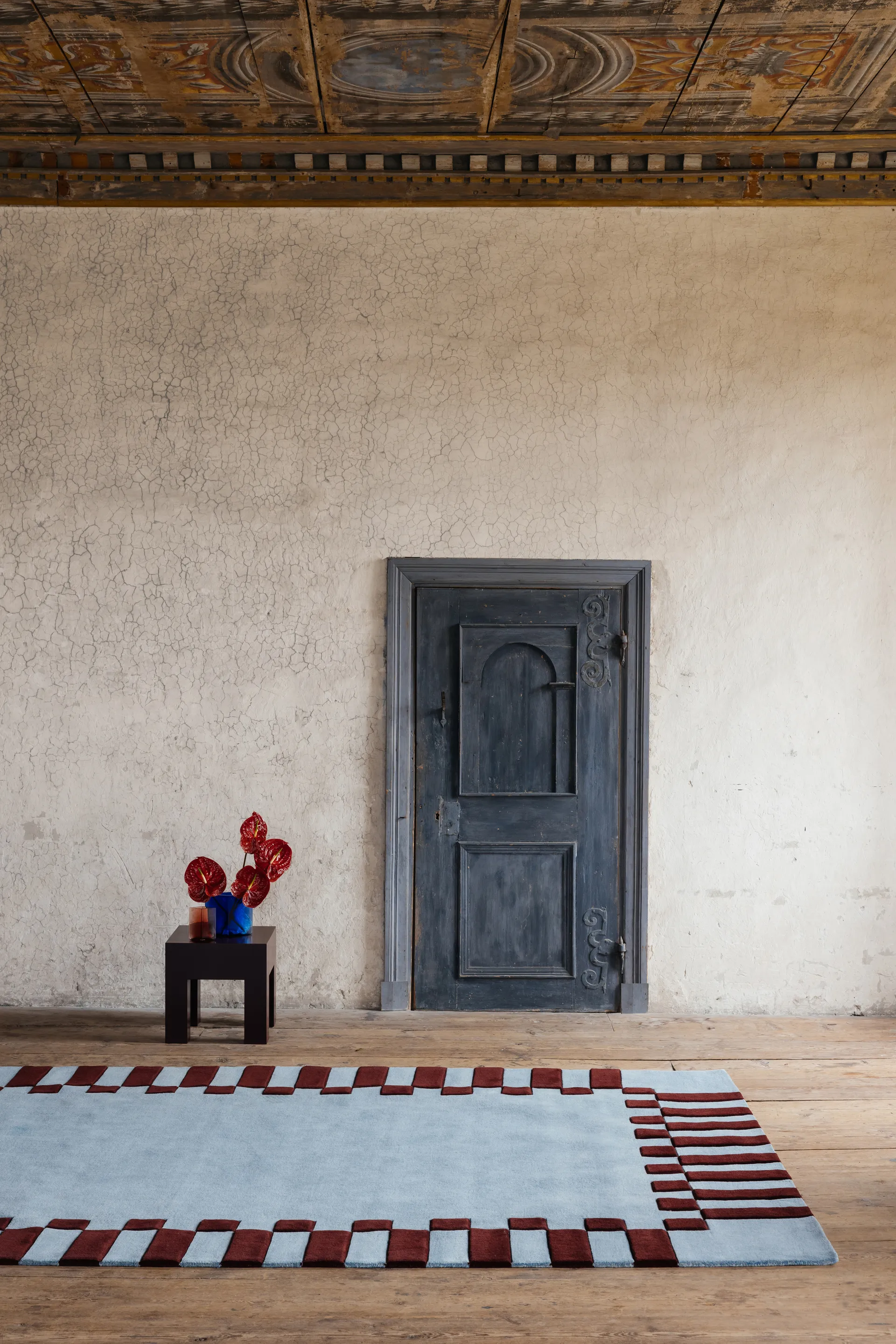 Alfombra de lana Teklan frame, Mulberry sky, 200x300 cm Layered