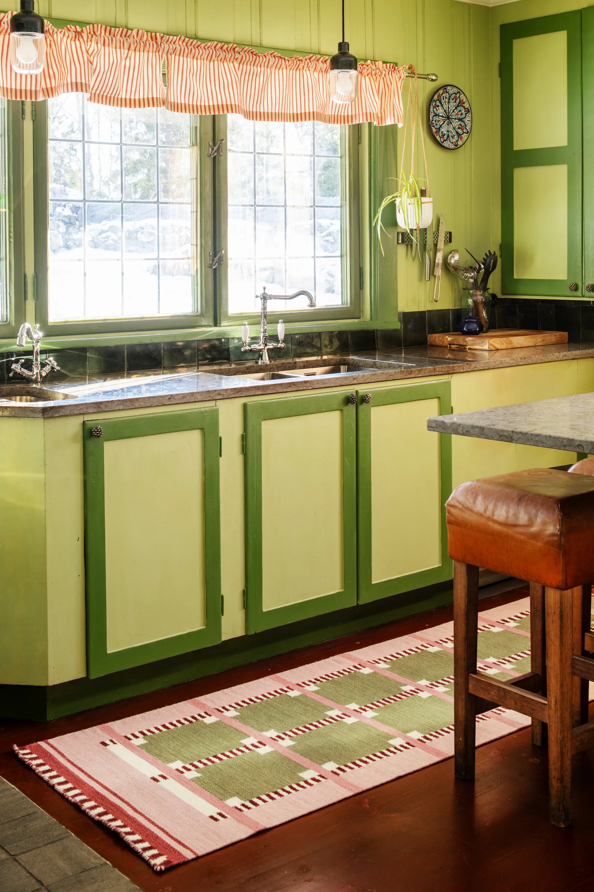 Alfombra de recibidor Röllakan Ruth, Spring grass, 75x240 cm Layered