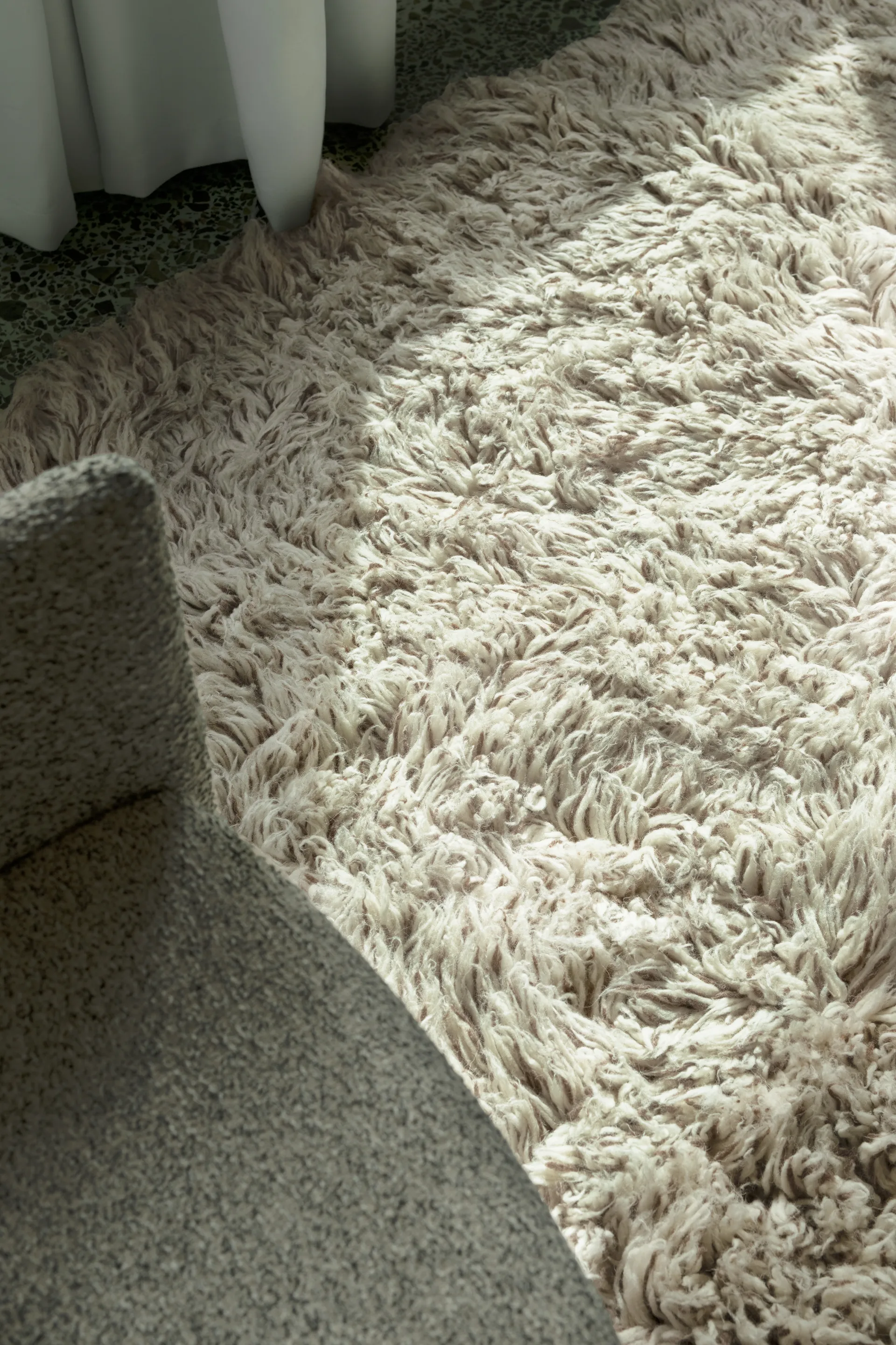 Alfombra Shaggy 250x350 cm, Bone white Layered