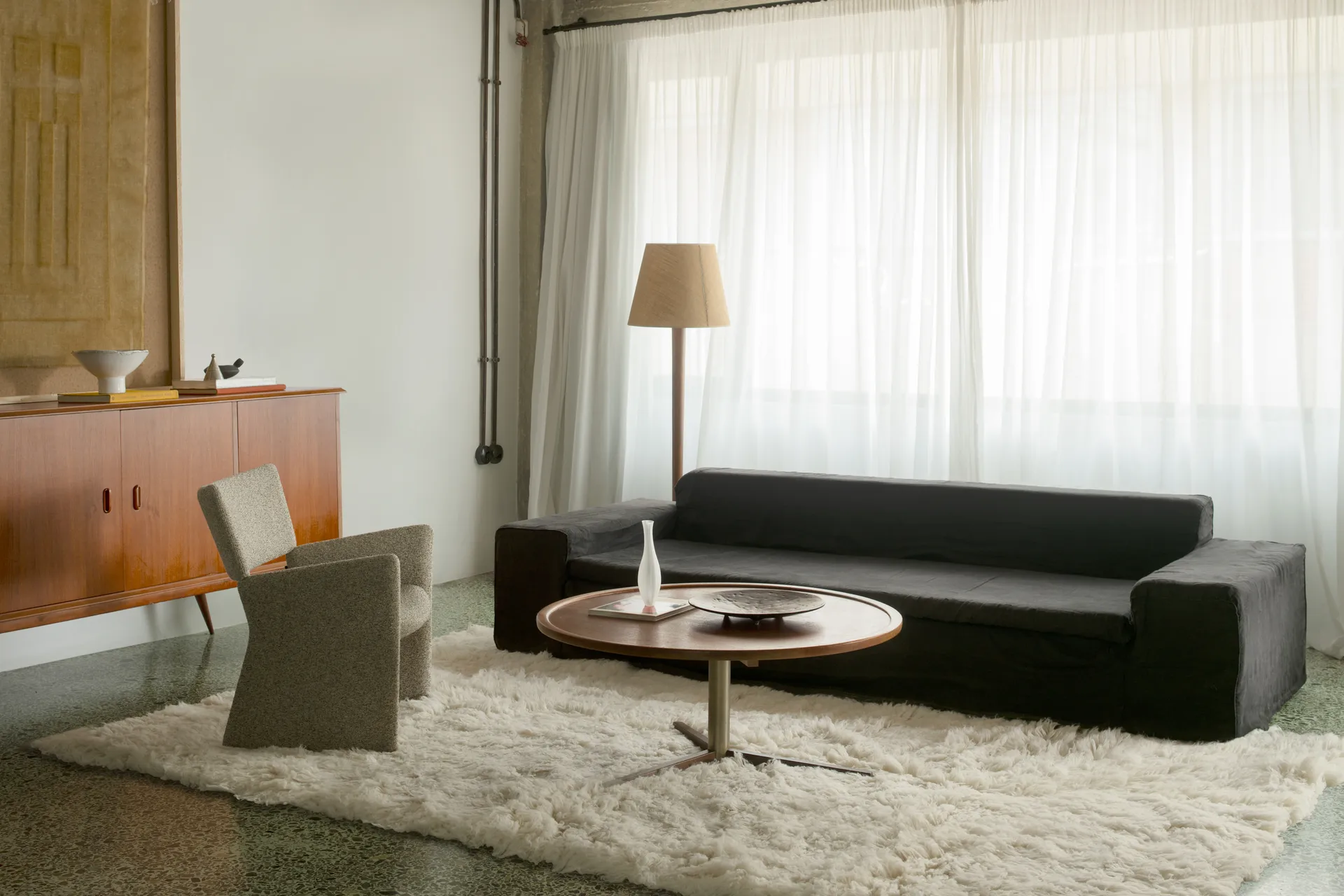 Alfombra Shaggy 250x350 cm, Bone white Layered