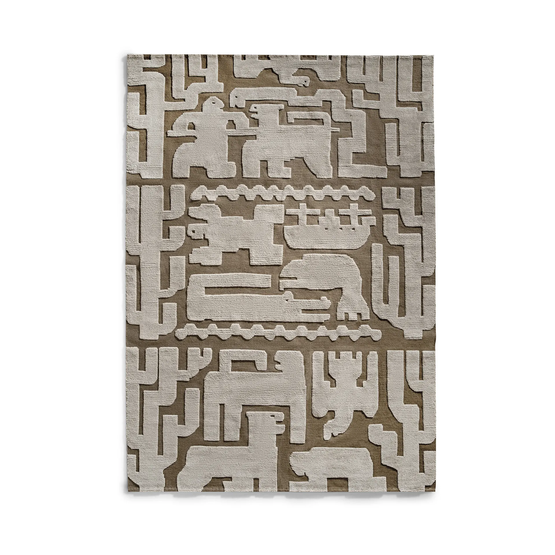 Stig Lindberg alfombra de lana Gunnel, Walnut brown, 180x270 cm Layered