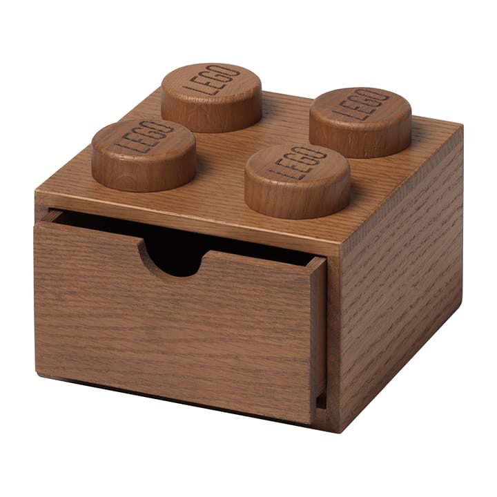 Caja de escritorio 4 LEGO madera, Roble teñido oscuro Lego