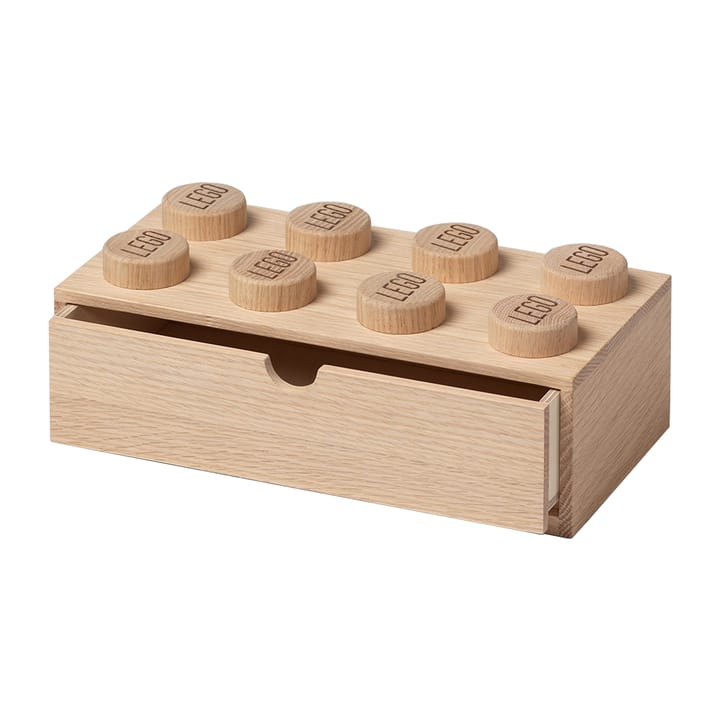 Caja de escritorio 8 LEGO madera - Roble enjabonado - Lego
