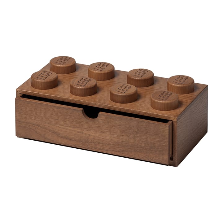 Caja de escritorio 8 LEGO madera - Roble teñido oscuro - Lego