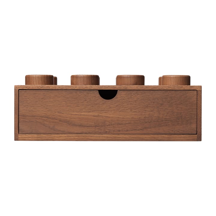 Caja de escritorio 8 LEGO madera, Roble teñido oscuro Lego