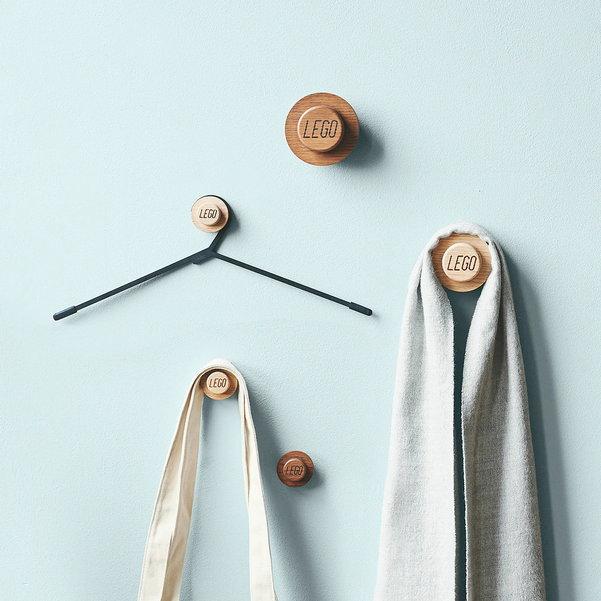 Set de colgadores de pared LEGO madera, Roble enjabonado Lego