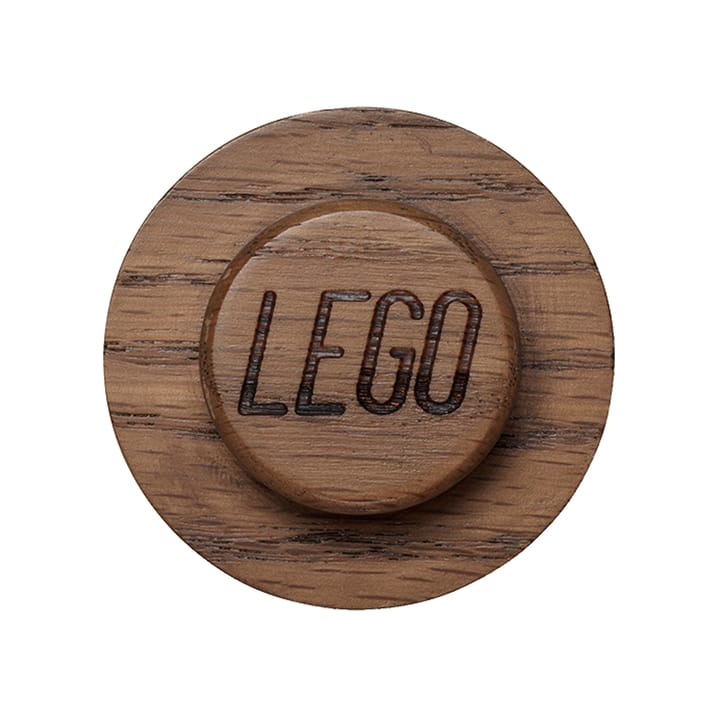 Set de colgadores de pared LEGO madera, Roble teñido oscuro Lego