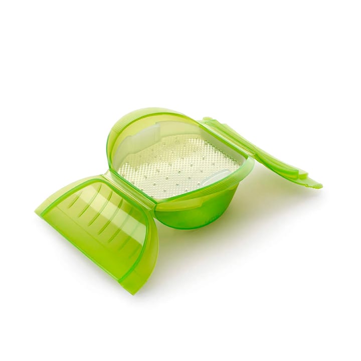 Estuche de vapor hondo con bandeja Lékué 1-2 p., Verde Lékué