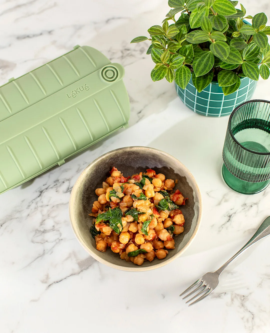 Estuche de vapor Lékué , Verde, con bandeja, 2-pack Lékué