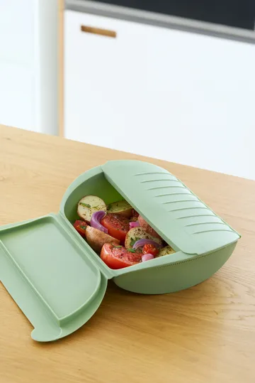 Estuche de vapor Lékué  - Verde, con bandeja, 4-pack - Lékué