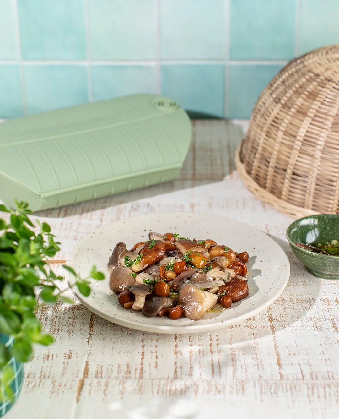 Estuche de vapor Lékué , Verde, con bandeja, 4-pack Lékué