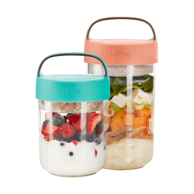 Jar To Go Lékué 600 ml, Coral Lékué