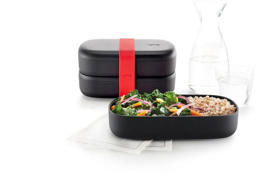 Lunchbox To Go Lékué 5 piezas, Negro Lékué