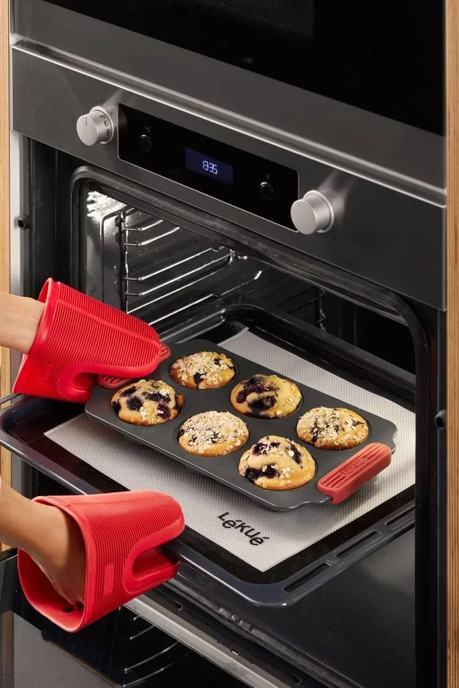 Molde muffins antiadherente Lékué 6 cav., Rojo Lékué