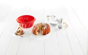 Molde savarin hondo Lékué de silicona Ø22 cm - Rojo - Lékué