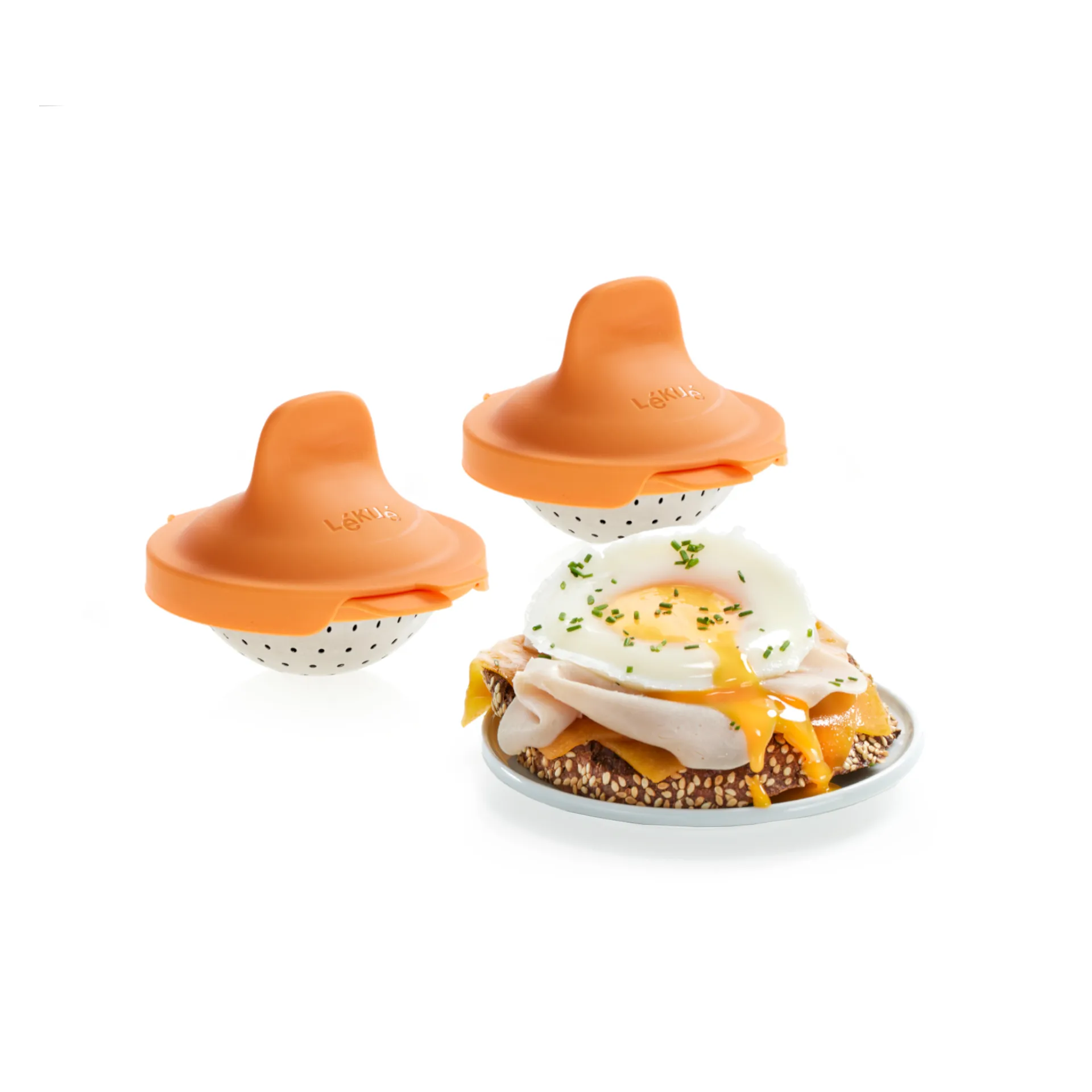 Set de 2 escalfadores de huevos Lékué, Naranja Lékué