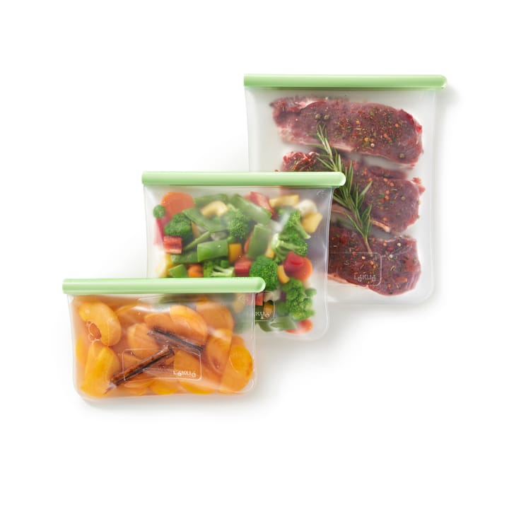 Set de 3 bolsas reutilizables planas Lékué, Verde Lékué