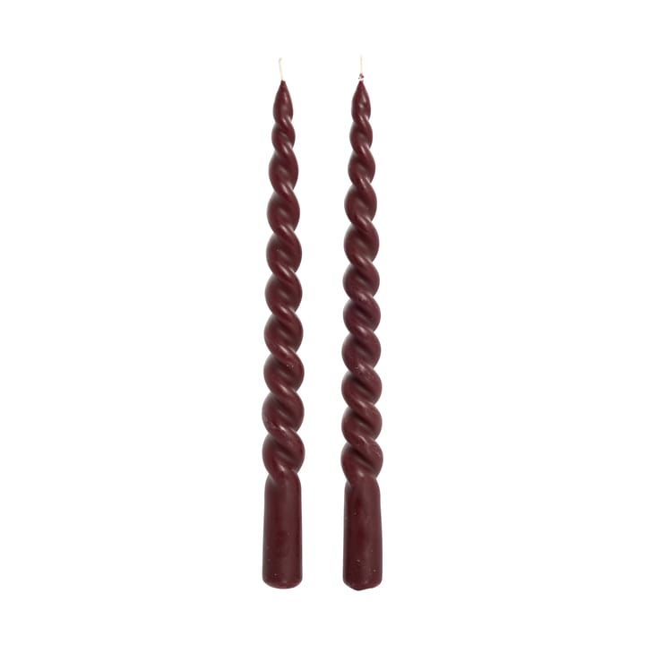 2 Velas Twisted skruvade 25 cm - Pomegranate - Lene Bjerre