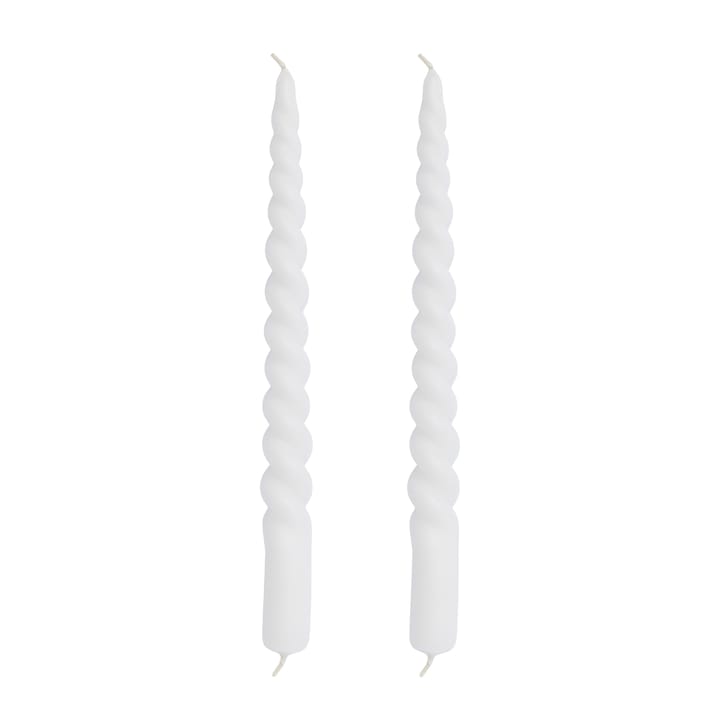 2 Velas Twisted skruvade 25 cm - White - Lene Bjerre