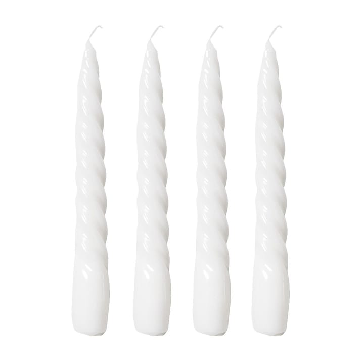 4 Velas enroscadas Laquer 20 cm - blanco - Lene Bjerre