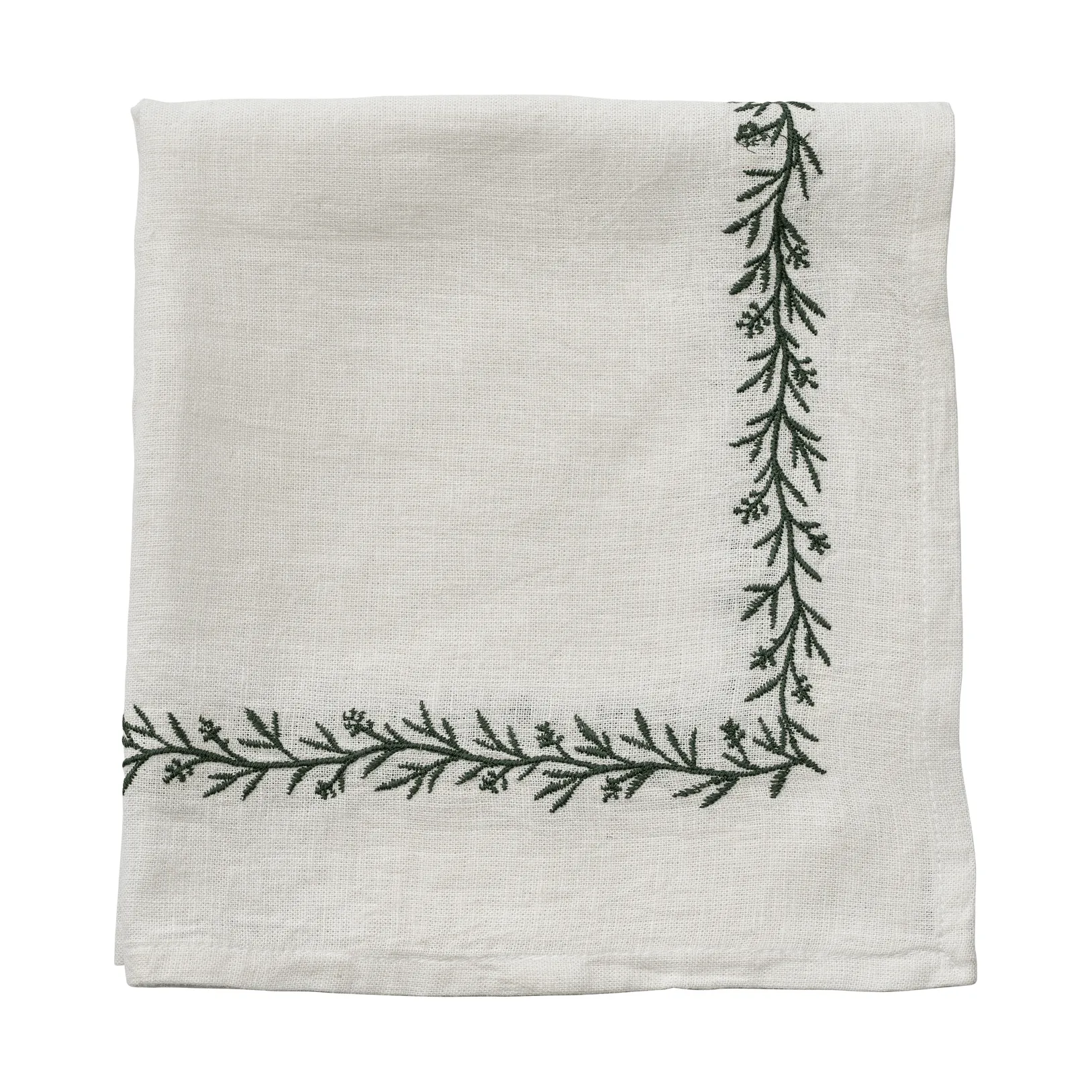 Abella servilleta de tela, blanco y verde, 45x45 cm Lene Bjerre