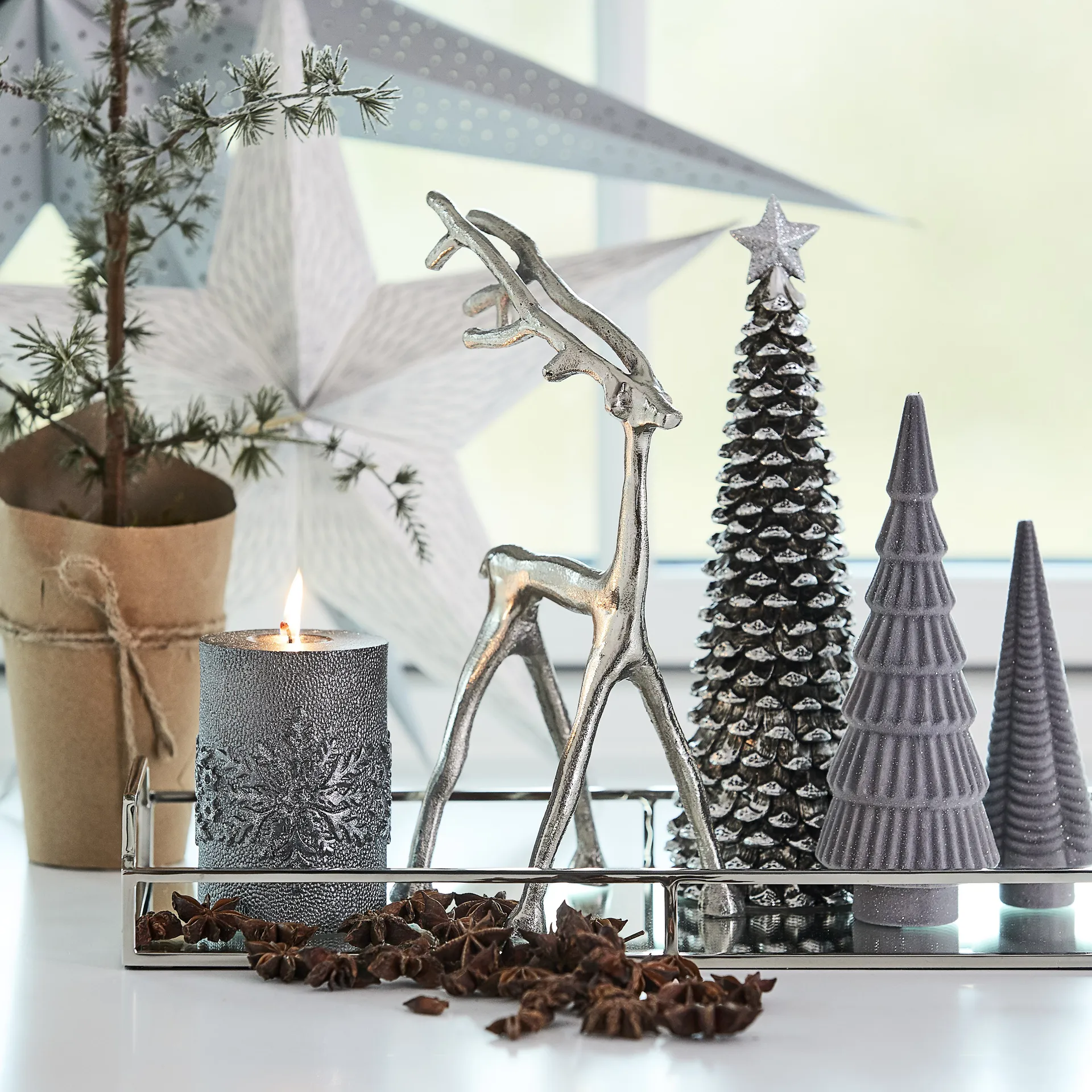 Adorno Marely reno plata, pequeño 27 cm Lene Bjerre