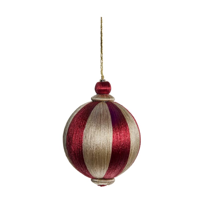 Bola de Navidad Agnes Ø10 cm - Dark red-linen - Lene Bjerre