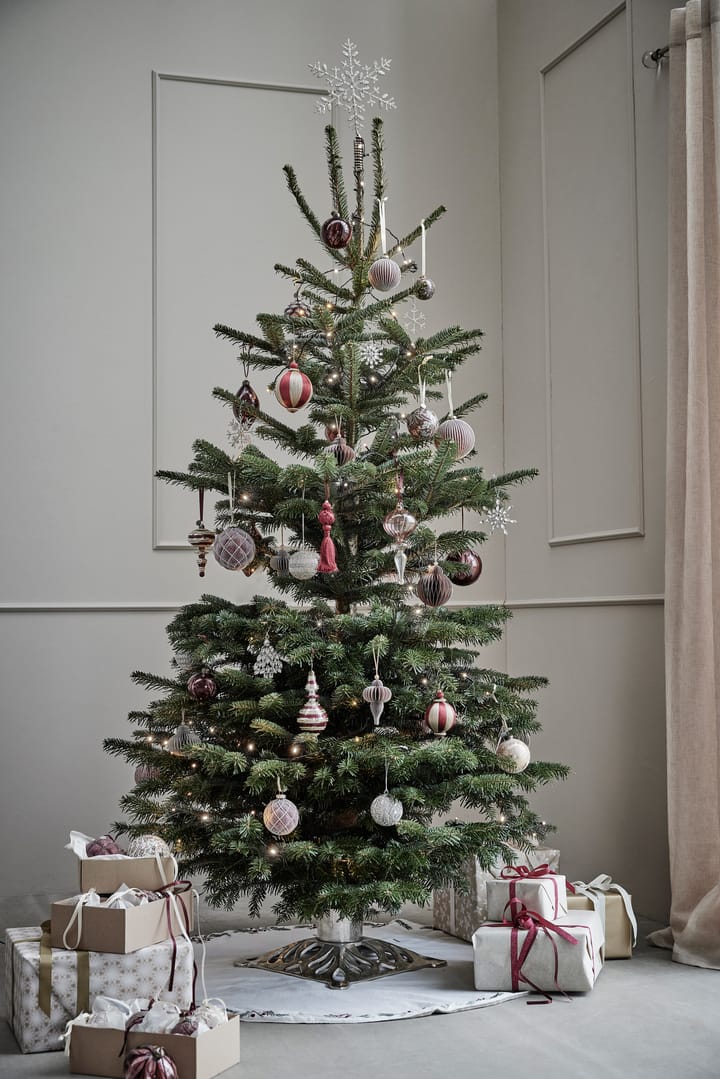 Bola de Navidad Agnes Ø10 cm, Dark red-linen Lene Bjerre