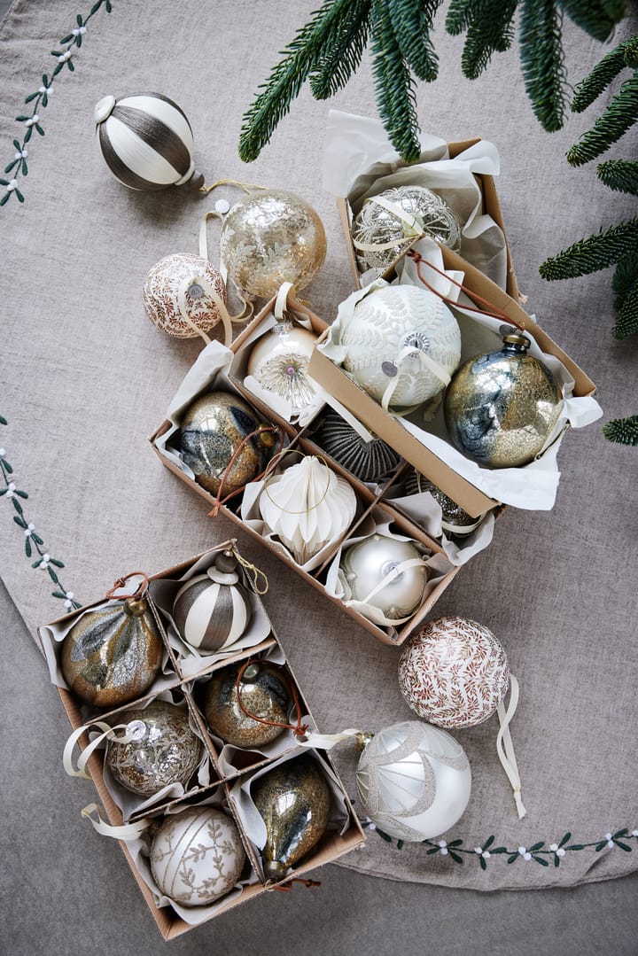 Bola de Navidad Agnes Ø10 cm, Off-white-brown Lene Bjerre