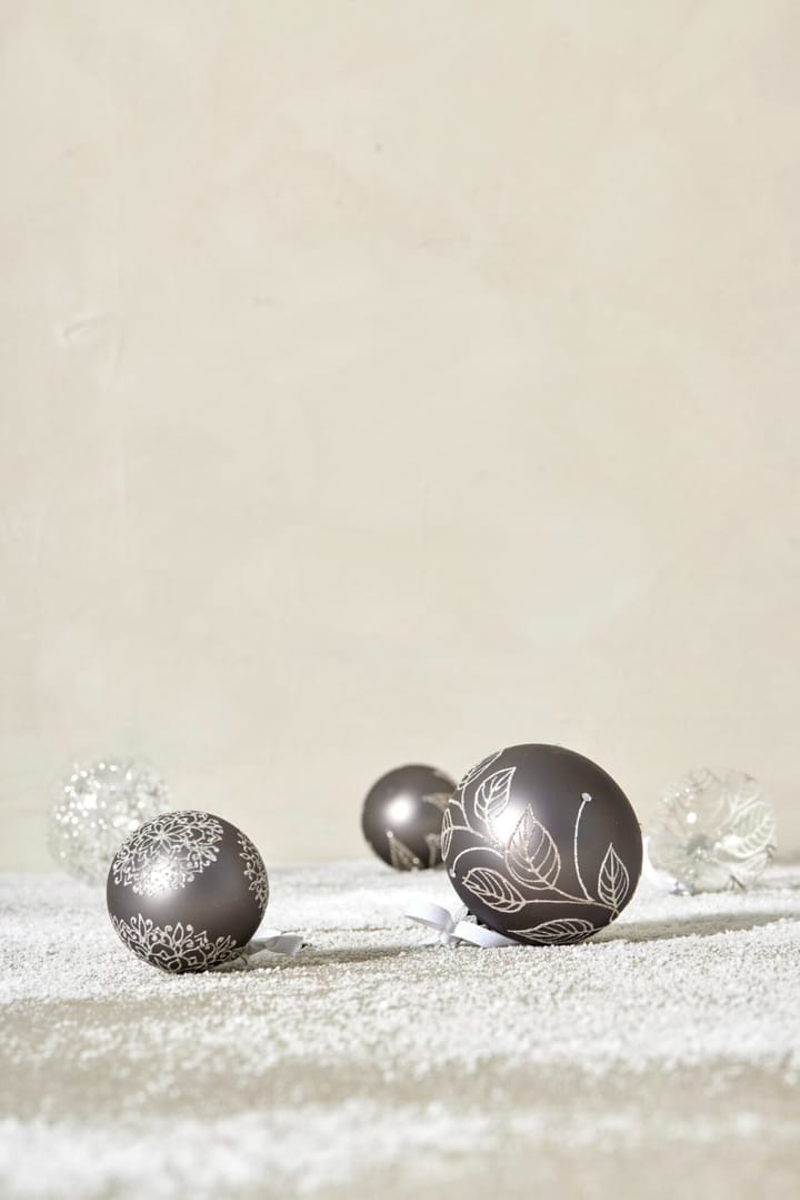Bola de Navidad Cadelia Ø6 cm, Gris oscuro, hoja Lene Bjerre