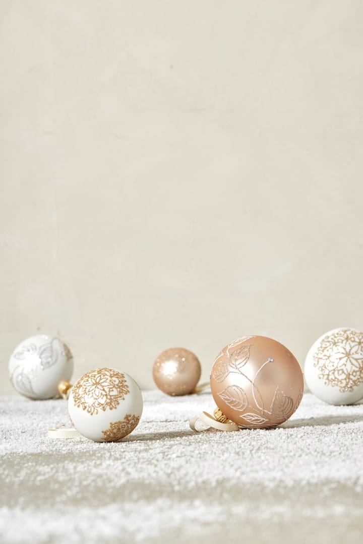 Bola de Navidad Cadelia Ø8 cm, Rosa, hoja Lene Bjerre