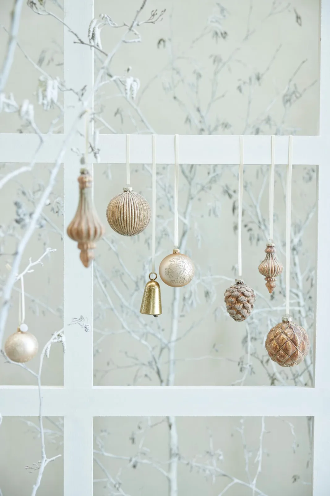 Bola de Navidad Cadelia Ø8 cm, Rosa, hoja Lene Bjerre