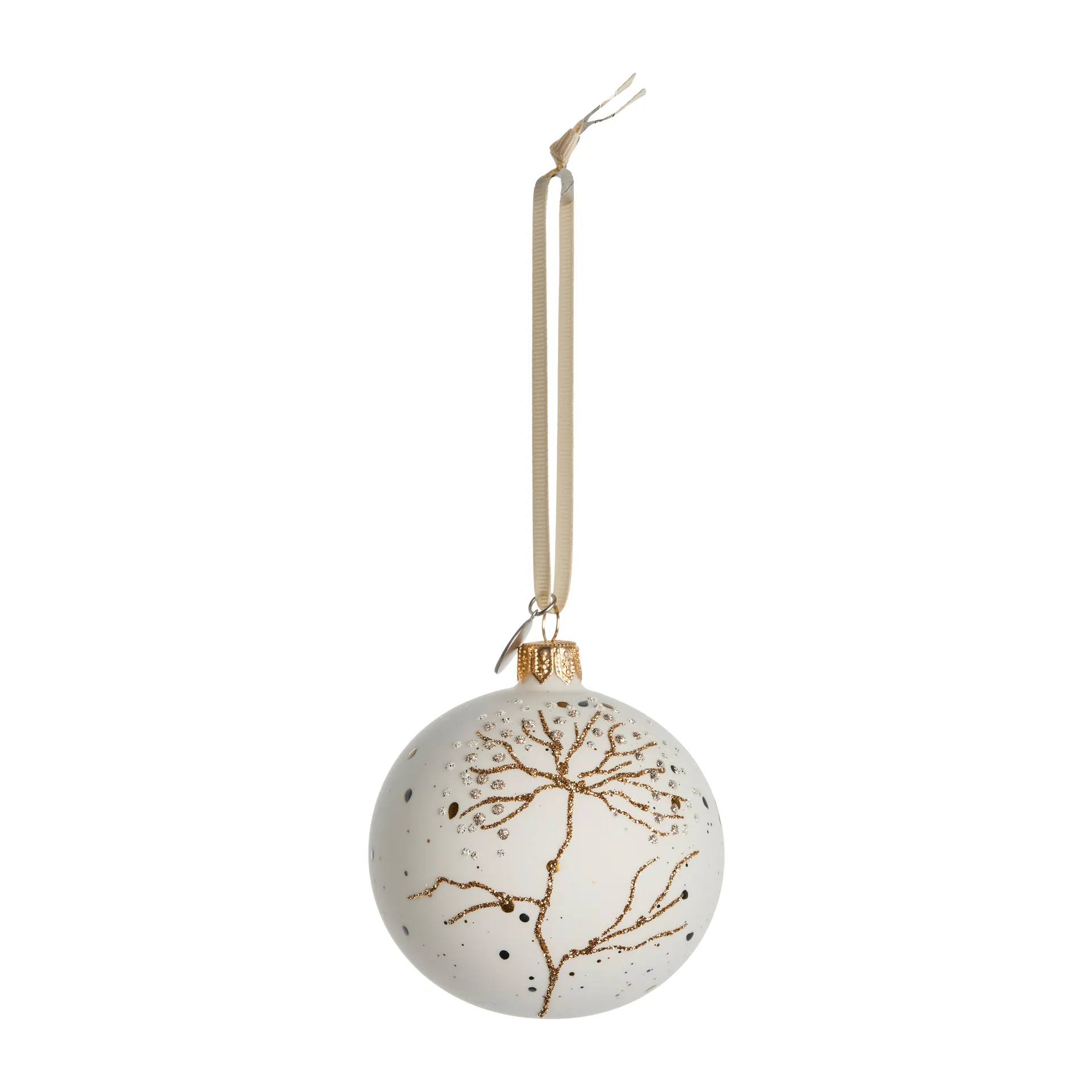 Bola de navidad Cadelia Árbol Ø8 cm, white-light gold Lene Bjerre