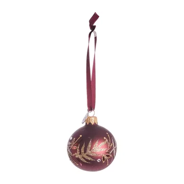 Bola de navidad Cadelia con hoja Ø6 cm - pomegranate-light gold - Lene Bjerre