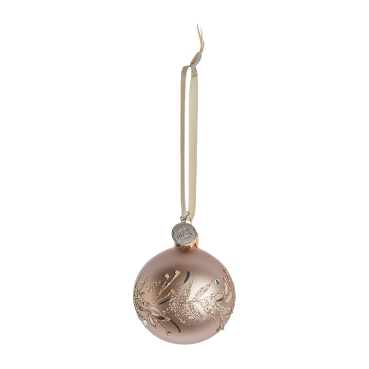 Bola de navidad Cadelia con hoja Ø6 cm - powder-light gold - Lene Bjerre