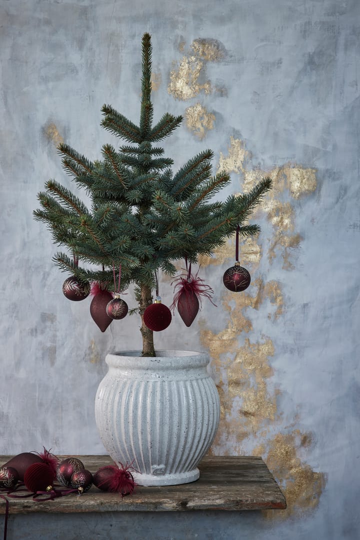 Bola de navidad Cadelia hoja de árbol Ø8 cm, pomegranate-light gold Lene Bjerre
