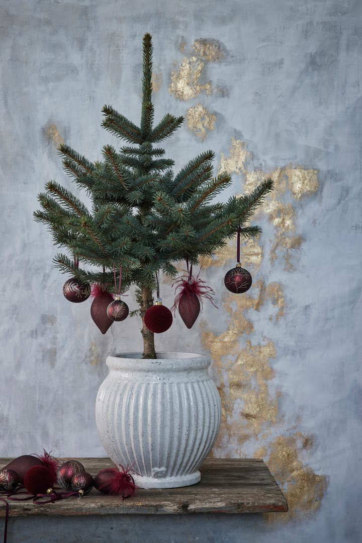 Bola de navidad Cadelia hoja de árbol Ø8 cm - pomegranate-light gold - Lene Bjerre