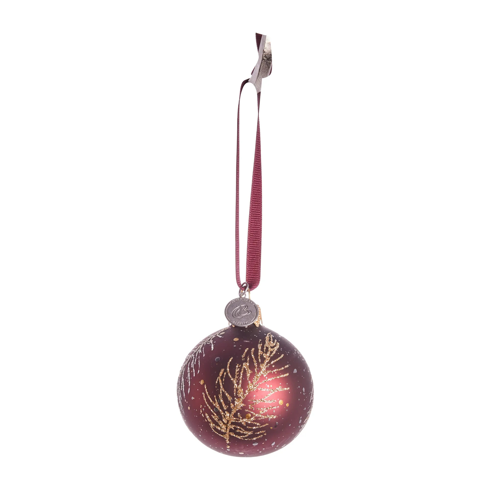 Bola de navidad Cadelia pluma Ø6 cm, pomegranate-light gold Lene Bjerre
