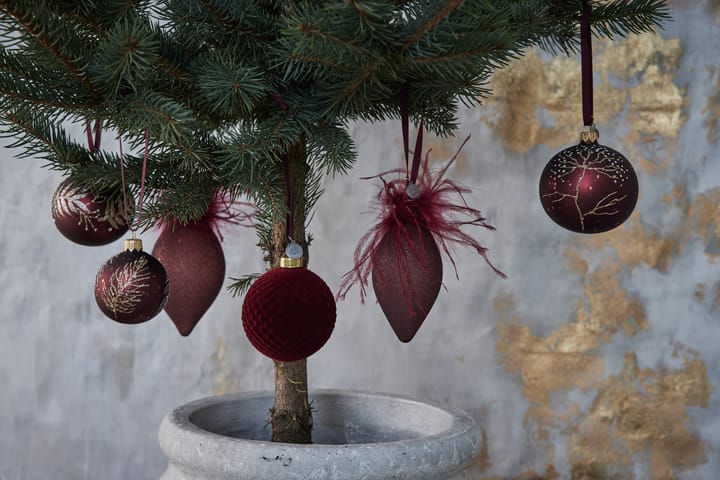 Bola de navidad Cadelia pluma Ø6 cm, pomegranate-light gold Lene Bjerre