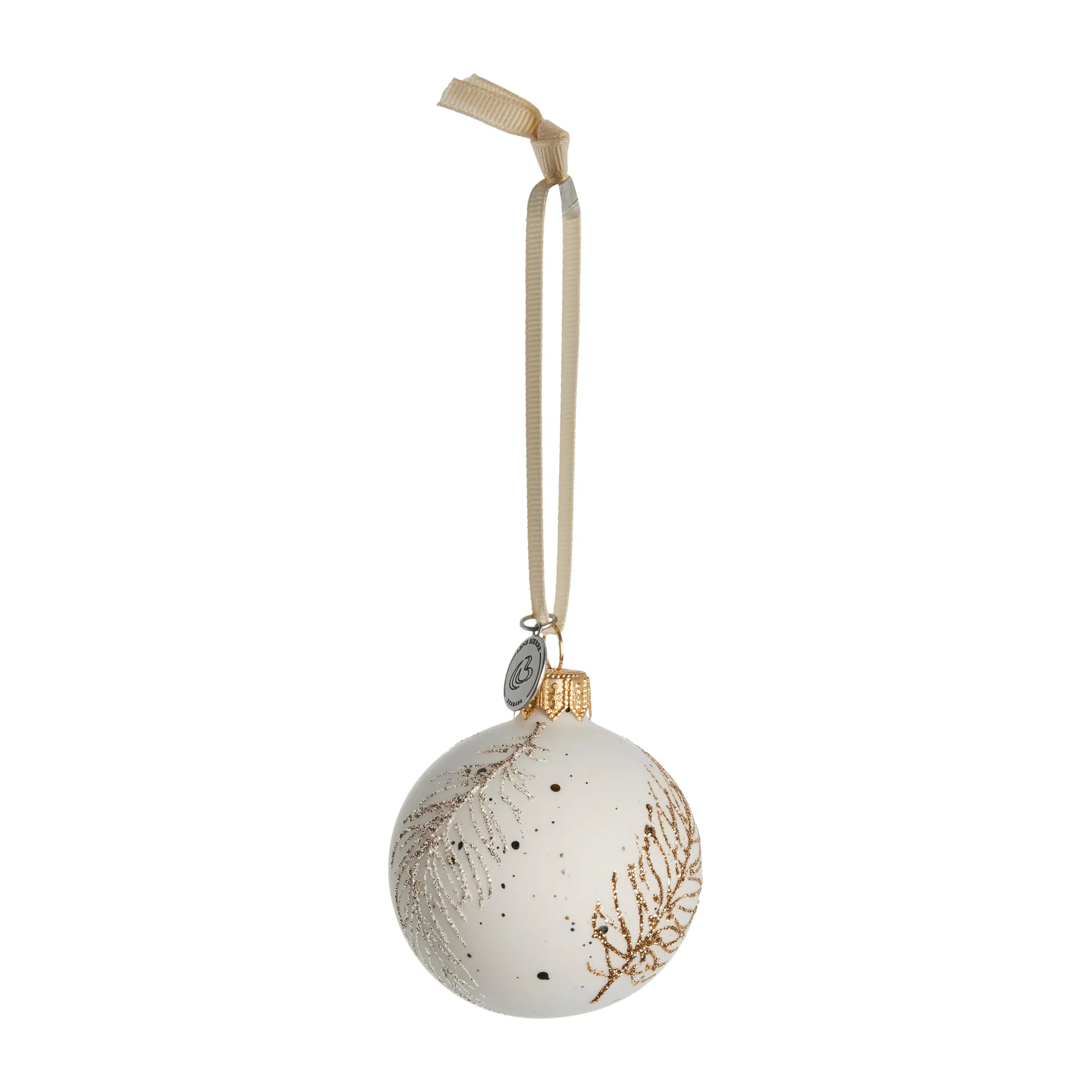 Bola de navidad Cadelia pluma Ø6 cm, white-light gold Lene Bjerre